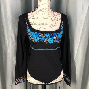 Fang boho floral print handkerchief blouse